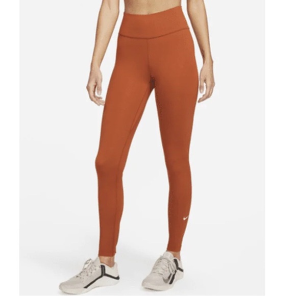 Nike one  tight fit high rise training leggings new with tags burnt orange XS - Picture 1 of 5